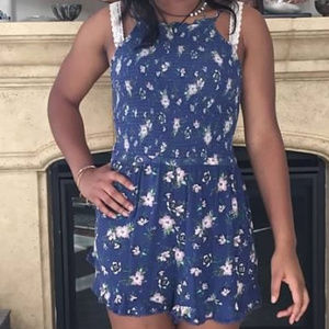 Blue Floral Romper